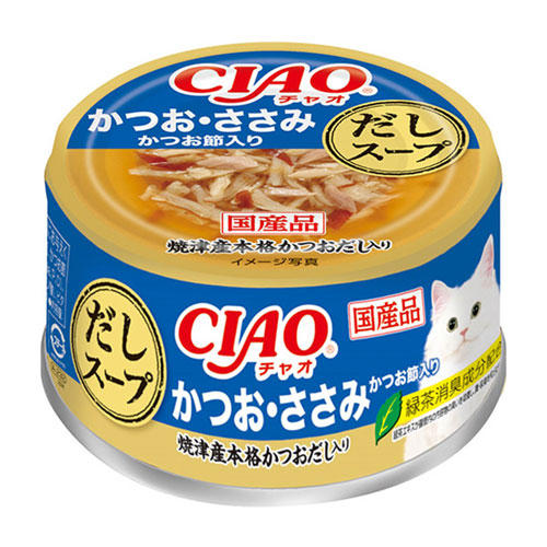 いなば CIAO だしスープ かつお・ささみ かつお節入 75g×48缶