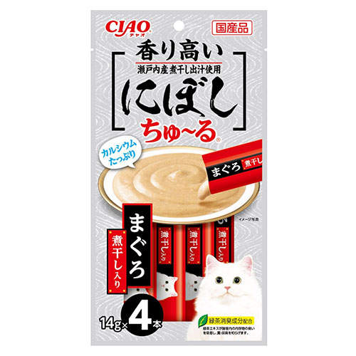 【お1人様1セット限り】【ポイント10倍】【送料弊社負担】【ゆうパケット配送】いなば にぼしちゅ~る まぐろ煮干入り 4本×6個【他商品と同時購入不可】