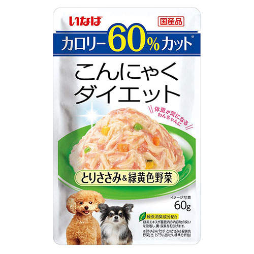 【送料弊社負担】【ゆうパケット配送】いなば こんにゃくダイエット とりささみ＆緑黄色野菜 60g×6個【他商品と同時購入不可】