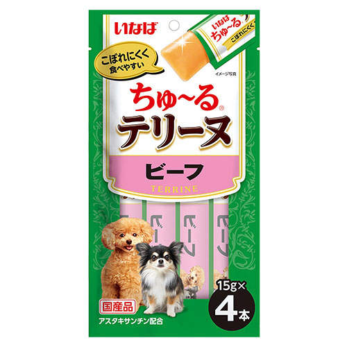【ポイント15倍】【お1人様1セット限り】【送料弊社負担】【ゆうパケット配送】いなば ちゅ~る テリーヌ ビーフ 4本×6個【他商品と同時購入不可】