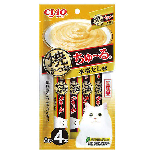 【お1人様1セット限り】【ポイント10倍】【送料弊社負担】【ゆうパケット配送】いなば CIAO 焼かつおちゅ~る 本格だし味 4本×6個【他商品と同時購入不可】