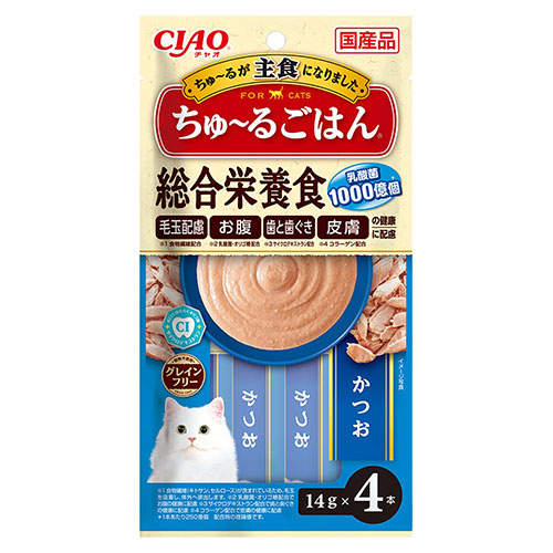 【お1人様1セット限り】【ポイント10倍】【送料弊社負担】【ゆうパケット配送】いなば CIAO ちゅ~るごはん かつお 4本×6個【他商品と同時購入不可】