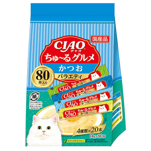 いなば CIAO ちゅ～るグルメ かつおバラエティ 80本入×3個 SC-448