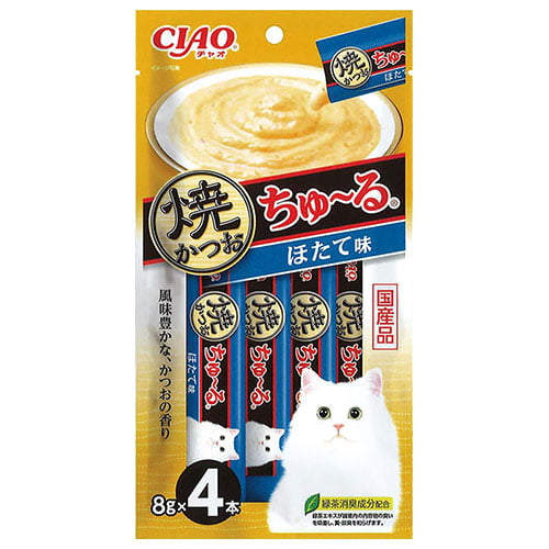 【ポイント10倍】いなば CIAO 焼かつお ちゅ～るタイプ ほたて味 4本×48個 SC-572
