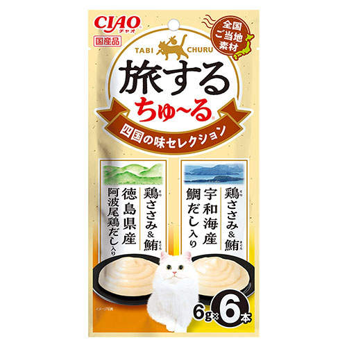【ポイント10倍】【ゆうパケット配送】【送料弊社負担】いなば CIAO 旅するちゅ~る 四国の味セレクション 6本入×6個【他商品と同時購入不可】