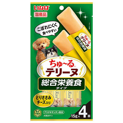 『ポイント15倍』【お1人様1セット限り】【ゆうパケット配送】いなば ちゅ~る テリーヌ 総合栄養食 とりささみ チーズ入り 4本入 6個 DS-488