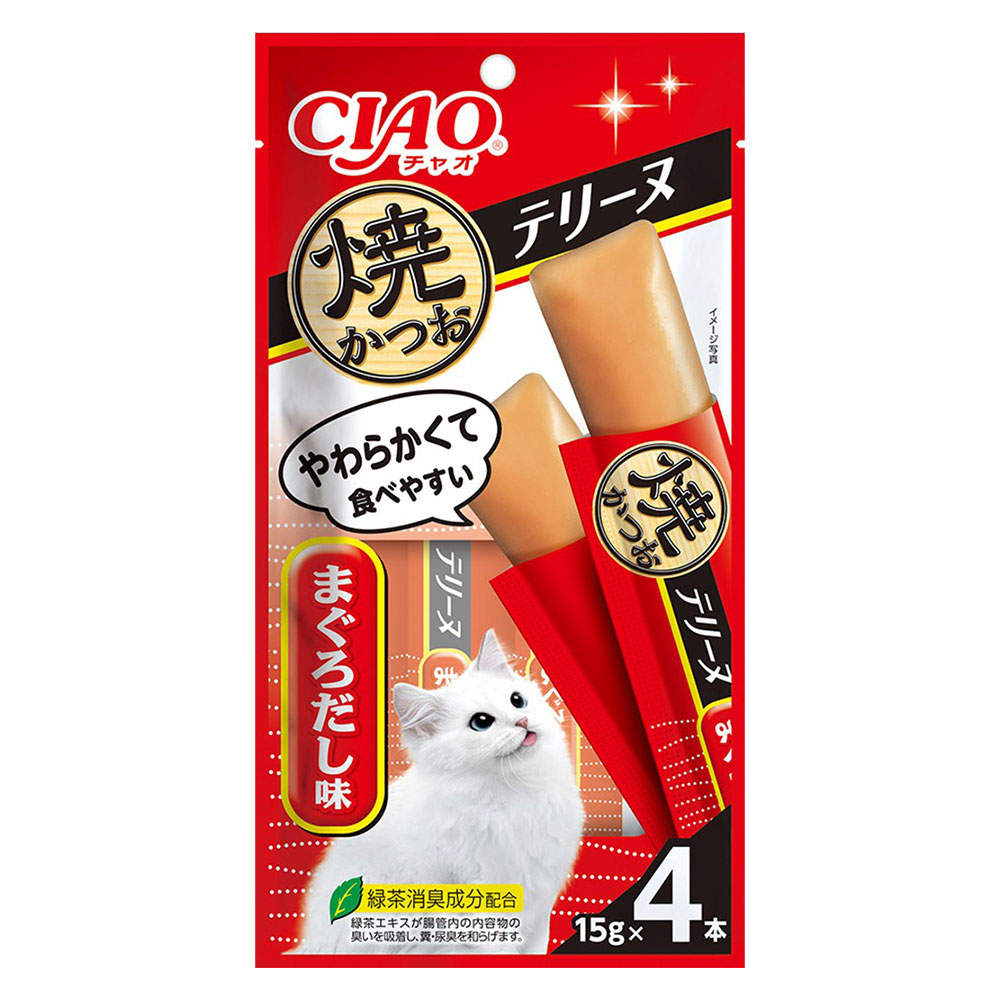 【ゆうパケット配送】【送料弊社負担】いなば 焼かつお テリーヌ まぐろだし味 15g 4本入 6個【他商品と同時購入不可】