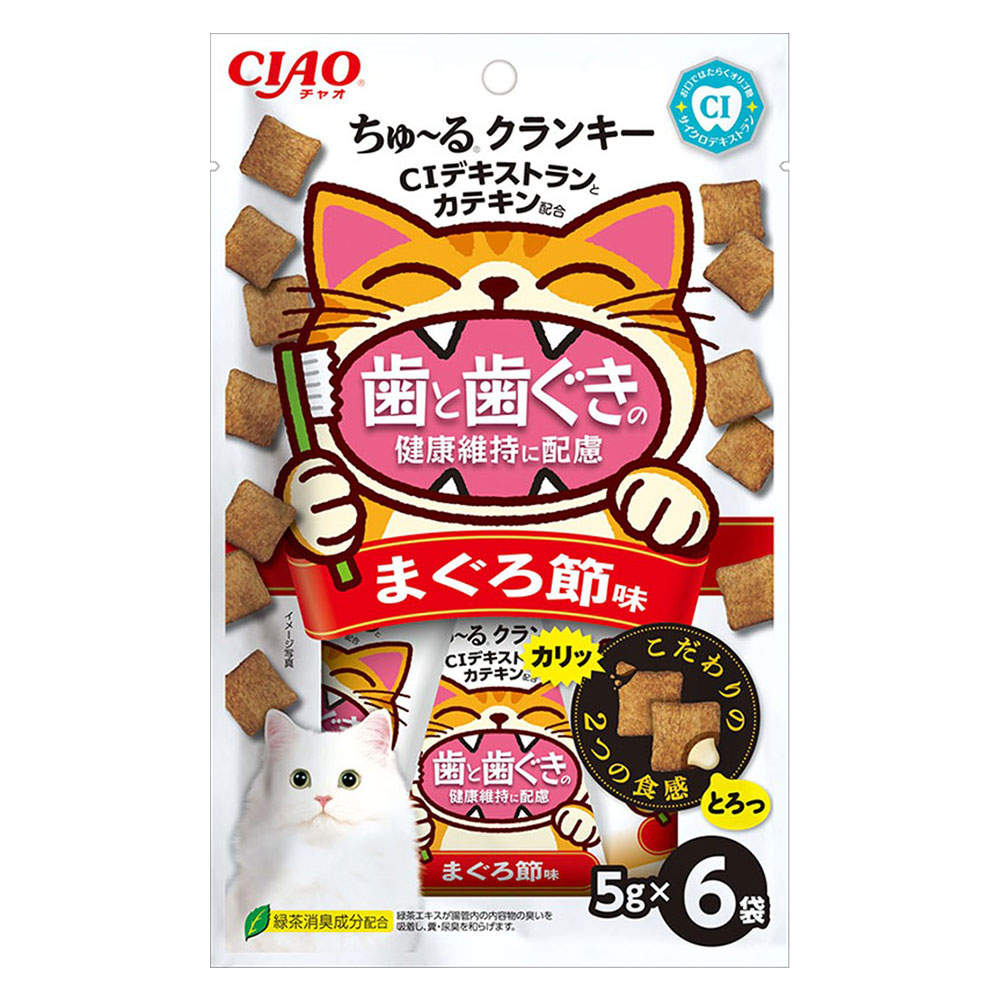 【ポイント10倍】いなば ちゅ～る クランキー 歯と歯茎の健康維持に配慮 まぐろ節味 6袋入 48個