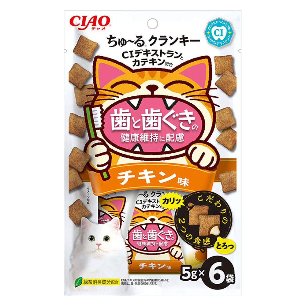 【ポイント10倍】いなば ちゅ～る クランキー 歯と歯茎の健康維持に配慮 チキン味 6袋入 12個