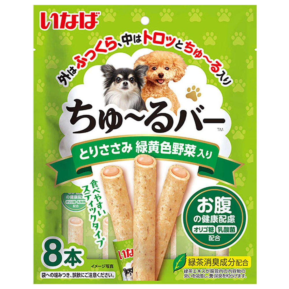 【ポイント10倍】いなば ちゅ～るバー とりささみ 緑黄色野菜入り 8本入 16個
