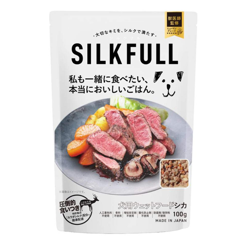 『ゆうパケ配送』【送料弊社負担】SILKFULL 犬用プレミアムウェットフード シカ 100g 6個【他商品と同時購入不可】