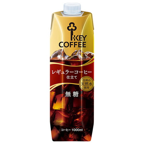 キーコーヒー アイスコーヒー無糖 1L 6本: 食品・飲料・産地直送