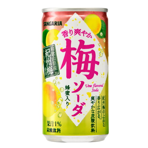 サンガリア 香り爽やか 梅ソーダ 190g×30缶