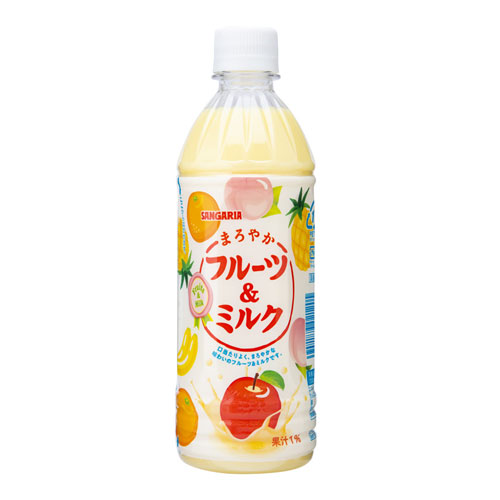 よろずやマルシェ本店 サンガリア まろやかフルーツ ミルク 500ml 24本 水 コーヒー お茶 飲料 食品 日用品から百均まで個人向け通販