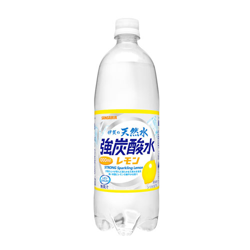 サンガリア 伊賀の天然水 強炭酸水レモン 1L×12本