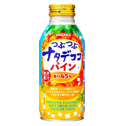 よろずやマルシェ本店 サンガリア つぶつぶナタデココ パイン 380g 24缶 水 コーヒー お茶 飲料 食品 日用品から百均まで個人向け通販