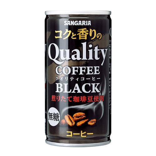 【送料弊社負担】サンガリア コクと香りのクオリティコーヒー ブラック 185g×90缶【他商品と同時購入不可】