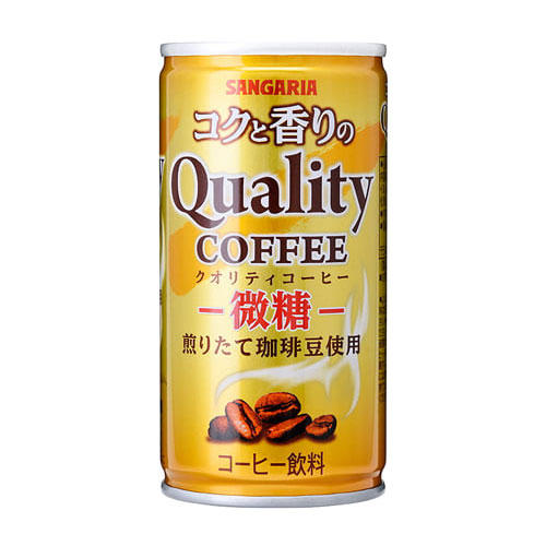 【送料弊社負担】サンガリア コクと香りのクオリティコーヒー 微糖 185g×90缶【他商品と同時購入不可】