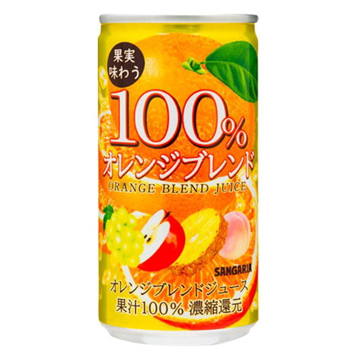 サンガリア 果実味わう100％ オレンジブレンドジュース 190ml×30缶