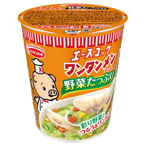 エースコック 野菜たっぷりワンタンメン タンメン味 タテ型 63g×12個