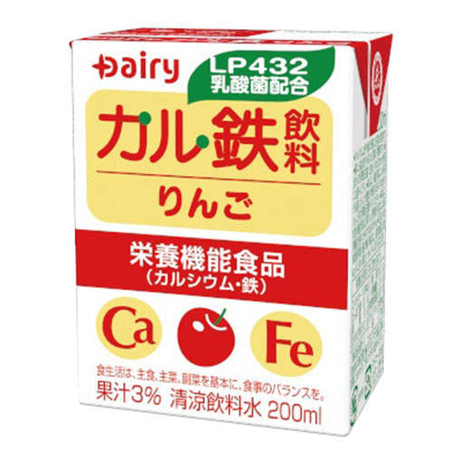 【送料弊社負担】南日本酪農協同 デーリィ カル鉄飲料 りんご味 200ml×36本【他商品と同時購入不可】