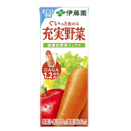 【送料弊社負担】伊藤園 充実野菜 緑黄色野菜ミックス 紙パック 200ml×48本【他商品と同時購入不可】