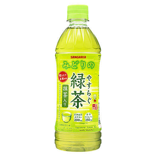 サンガリア やすらぐ抹茶入り緑茶 500ml 24本