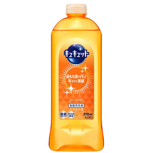 花王 キュキュット オレンジの香り 詰替用 370ml＋毎日とりかえスポンジ 15枚入