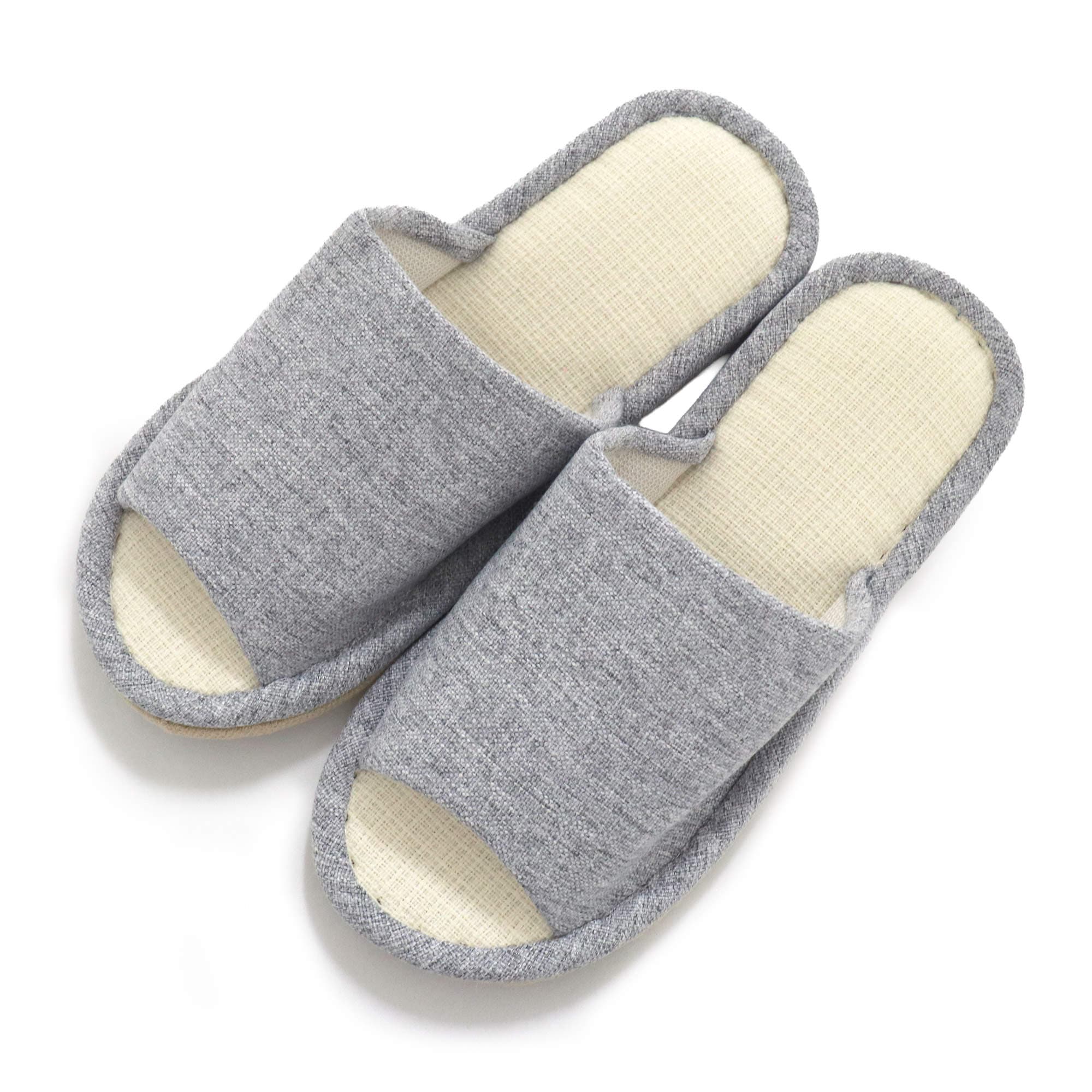 GRATES スリッパ 前あき グレー 5足