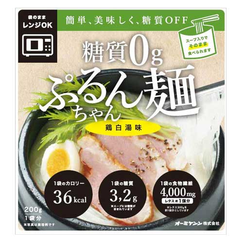 オーミケンシ 糖質0g ぷるんちゃん麺 鶏白湯味 200g×24個