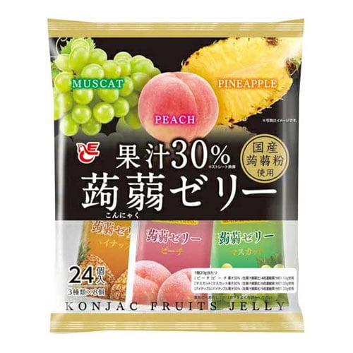 【賞味期限:24.09.07】エースベーカリー 果汁30％蒟蒻ゼリー 黒ラベル 24個入×2袋