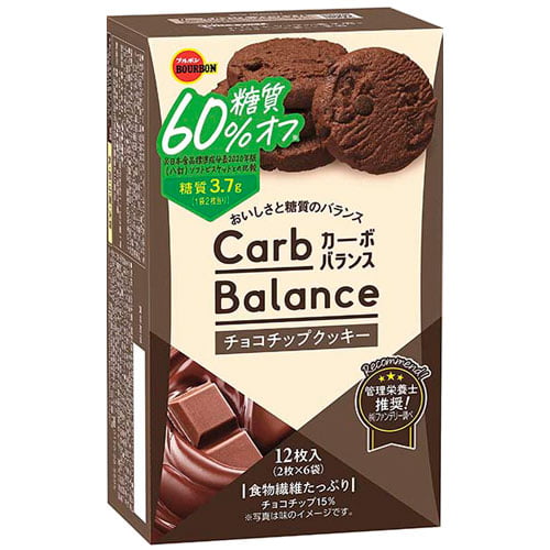 ブルボン カーボバランス チョコチップクッキー 糖質60％オフ 12枚入×10個