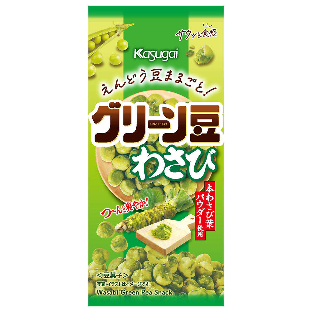 春日井製菓 グリーン豆 わさび味 38g 6袋