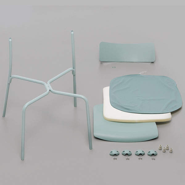 サンケイ スタッキングチェア ミーティングチェア キャスター付き 布張り ワントーン ホワイトグレー CM102-MYC-PST-PGR