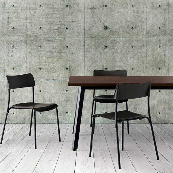 サンケイ スタッキングチェア ミーティングチェア ブラックフレーム チャコールグレー CM101-MS