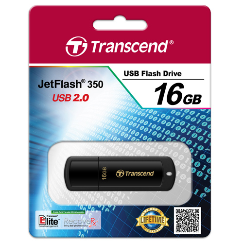 トランセンド USBフラッシュメモリ USBメモリ USB 2.0 16GB キャップ式 ブラック TS16GJF350