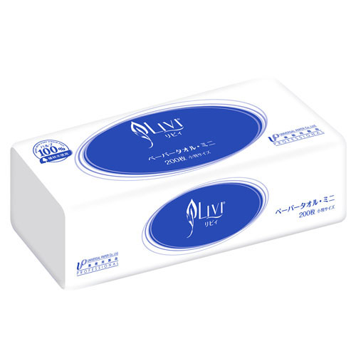 ユニバーサル・ペーパー リヴィ ペーパータオル ソフトタイプ 小判 200枚 50パック