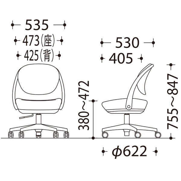 【期間限定ポイント5倍】オカムラ チェア パラベル スタンダードタイプ ライトグレージュボディ ウレタンキャスター インターロック布 グレー 8CBACL FXW1