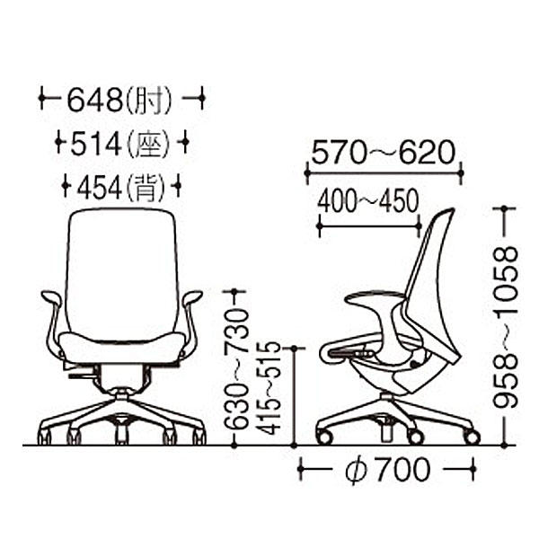 オカムラ オフィスチェア スフィア ハイバック ホワイトボディ 固定肘 座調節有 ホローウレタンキャスター リネット グレー CT2AFC FRU3