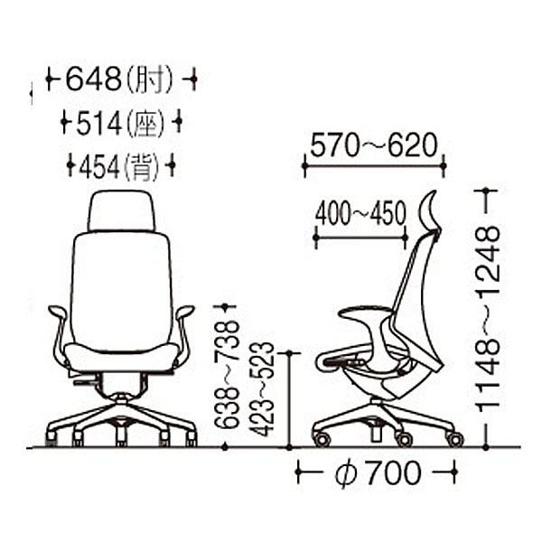 オカムラ オフィスチェア スフィア EXハイバック ホワイトボディ 固定肘 座調節有 ホローウレタンキャスター リネット グレー CT2EFC FRU3