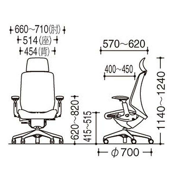 オカムラ オフィスチェア スフィア EXハイバック ホワイトボディ 可動肘 座調節無 ハンガー付 ノーマルナイロンキャスター リネット ベージュ CT4HAC FRU7