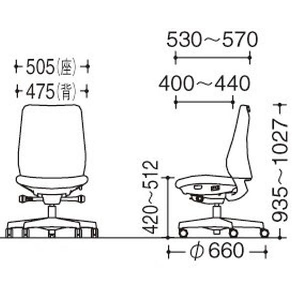 オカムラ オフィスチェア ポータム スタンダードバック ダークグレーフレーム 背クッション 肘なし ナイロンキャスター ツイル ダークグリーン CF13XA FKY5