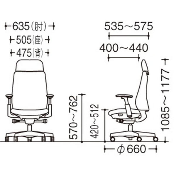 オカムラ オフィスチェア ポータム エクストラスタンダードバック ダークグレーフレーム 背クッション ランバーサポート有 可動肘 ナイロンキャスター ツイル ダークグレー CF87XE FKY1