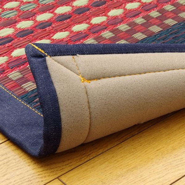 イケヒコ 純国産 袋織い草マット Fラルフ 約60×90cm ブルー