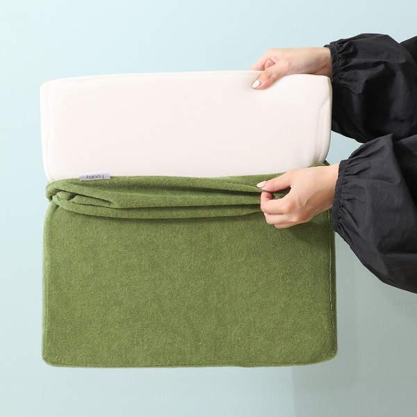 不二貿易 Foamy 低反発シートクッション 38×38cm カーキ