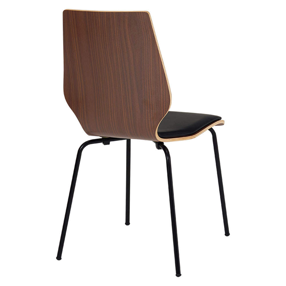 萩原 ダイニングチェア LAGO PVCクッション付 ダークブラウン LC-4488DBR