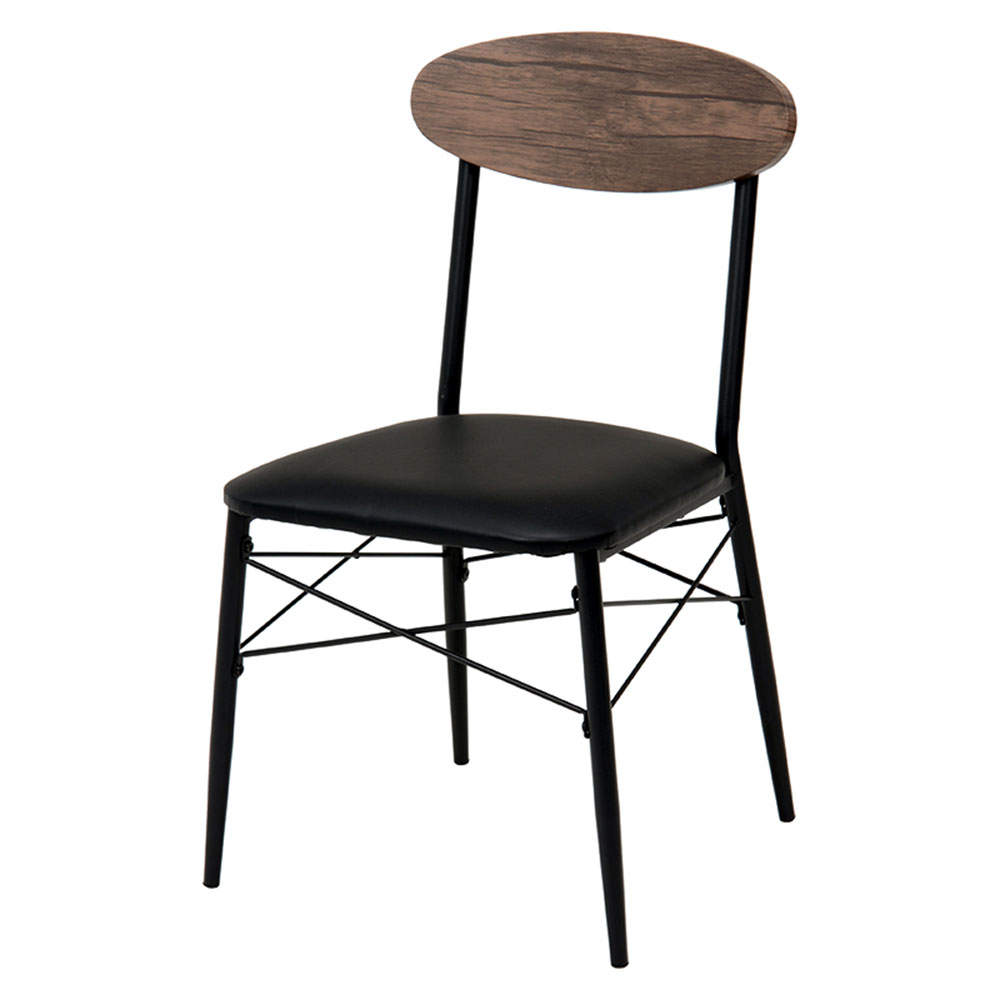 萩原 ダイニングチェアー 2脚セット ブラック LC-4978BK