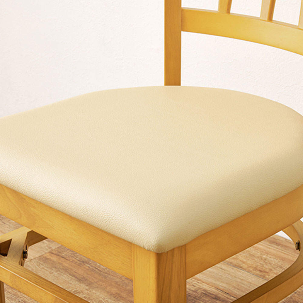 萩原 ダイニングチェアー 2脚セット ナチュラル PVCレザー VC-7593NA