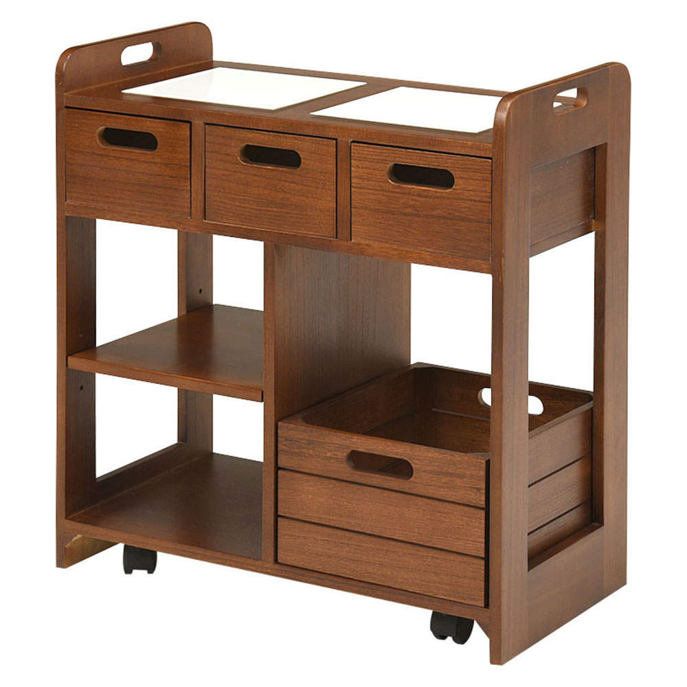 萩原 キッチンワゴン ブラウン MUD-6410BR