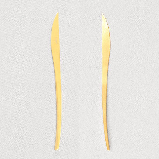 【売りつくし】Cutipol クチポール DUNA Matte Gold デュナ マット ゴールド Dinner knife ディナーナイフ